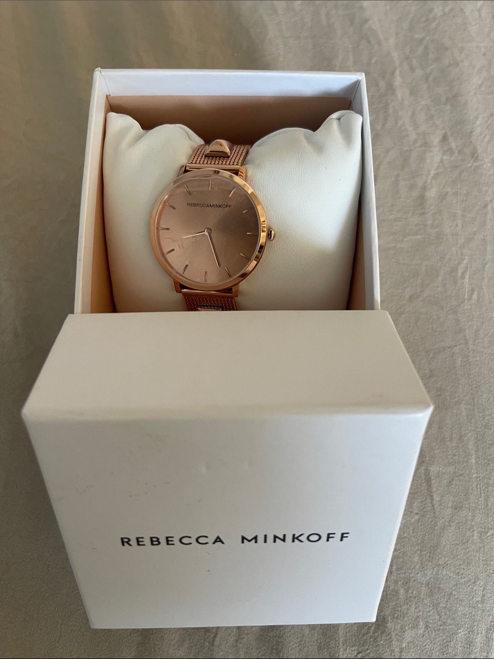 Rebecca Minkoff Rose Gold Tone Mesh Bracelet Watch